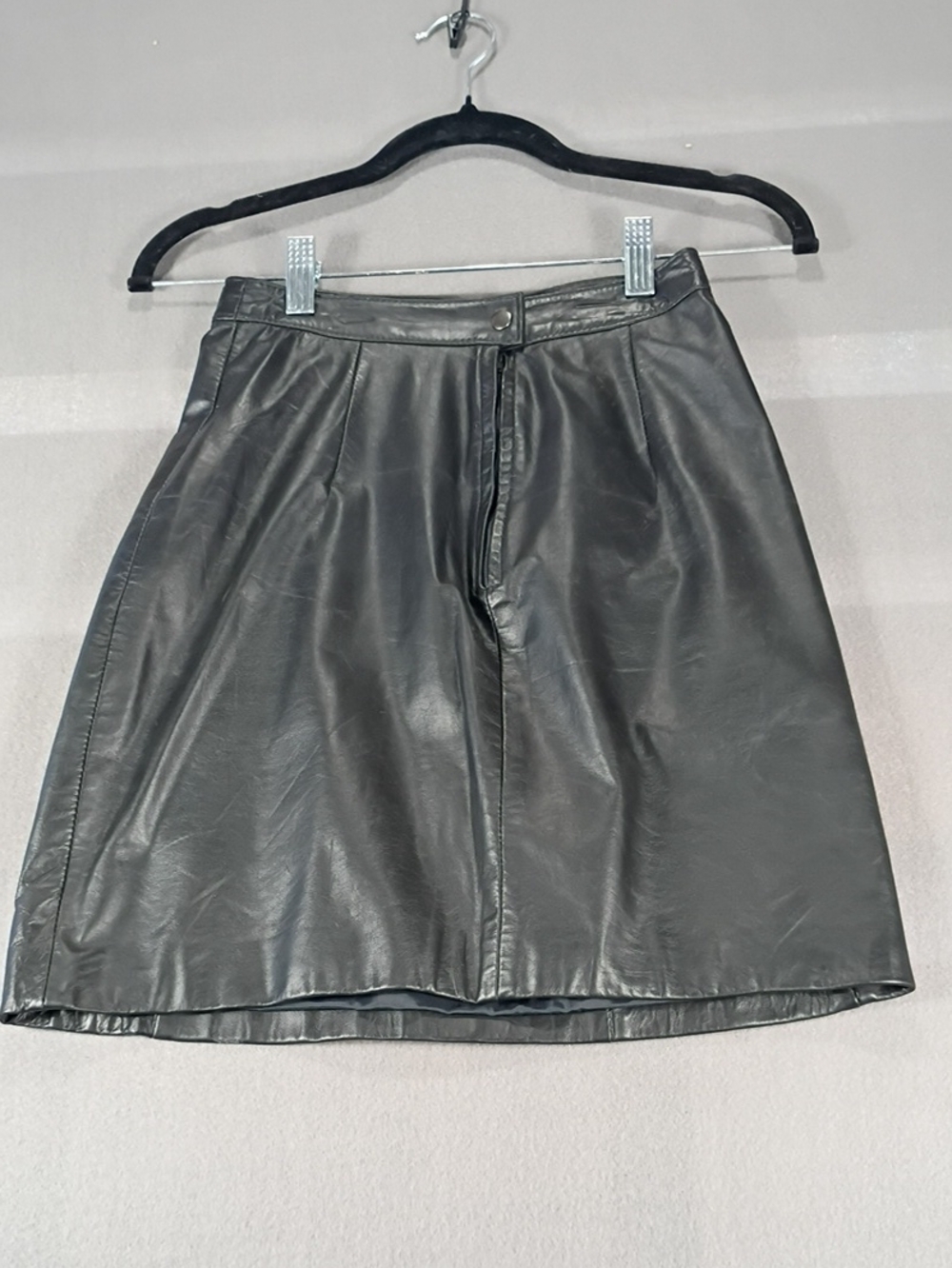 EUC Vintage Bermans Leather Skirt Women Black Pencil Straight Size 2 Fall Biker